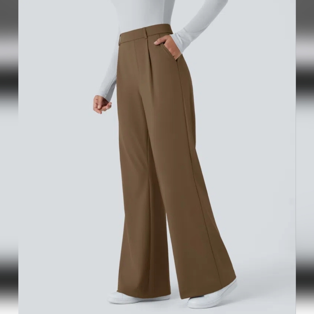 NWT Halara High Waisted Side Pocket Work Flare Pants Size Small Tall